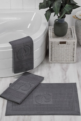 3 Lü Banyo Ayak Havlusu %100 Pamuklu 50x70 Cm Nice Antrasit