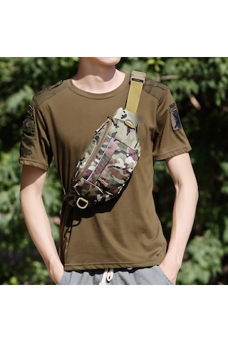 Bel Çantası Erkek Açık Hava Taktik Bel Çantası, Fanny Paketi Spor Bisiklet Paketi Omuz Kemer Çantası, Seyahat Telefon Kılıfı Çantası Erkek İçin 7 Siyah