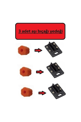 6 Lı Aşı Makası Yedek Bıçak+Tampon Omega Tip Seti