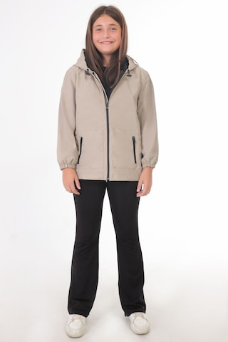 Kız Çocuk Taş İçi Astarlı Su Ve Rüzgar Geçirmez Kapüşonlu Çift Fermuarlı Cepli Yağmurluk Taş