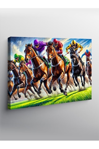 Kanvas Tablo At Yarışları Çizimi
