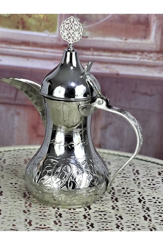 Mırra Küçük Boy Nikel Kaplama Bakır Arap Çaydanlık Sütlük 300 Ml Bakır