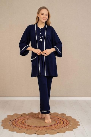 Baha 4524 Yarım Kol 3'lü Pijama Takım 001