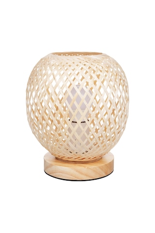 Neoglint Kahverengi Başucu Lambası Yatak Odası Rahat Bambu Dokuma Lamba Diğer