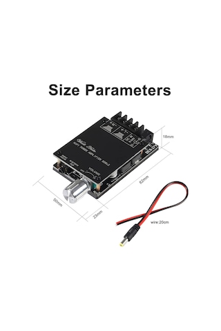 Zk-502l Bluetooth 5.0 Stereo Ses Alıcısı 2x50w Dijital Amfi Modülü 2 Kanallı