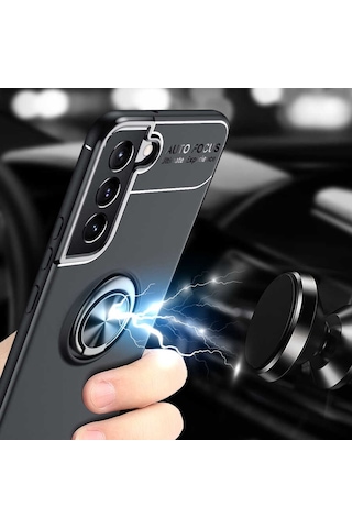 Zore Galaxy Uyumlu S22 Plus Kılıf Msra Ravel Silikon Kapak - Siyah-kırmızı Siyah-Kırmızı