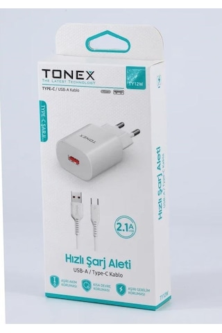Tonex 2.1a 10w Usb To Type-c Şarj Cihazı - Ty12w