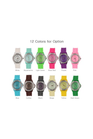 Padalink Kadınlar İçin Klasik Kuvars Saat, Silikon Kordon, Hafif Ve Rahat, Gündelik Su Geçirmez, İmleçli, Pembe Rengi Moda Kol Saati Rose