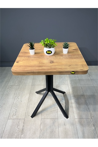 Zeren Kare Atlantik Çam Balkon Masası Mutfak Yemek Masası 60 Cm