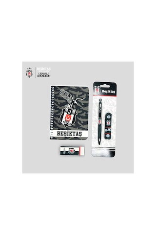 Beşiktaş Kırtasiye Seti Lisanslı Defter Versatil Kalem Uç Silgi Okul Çalışma Hediye Seti - Bgabjkset004