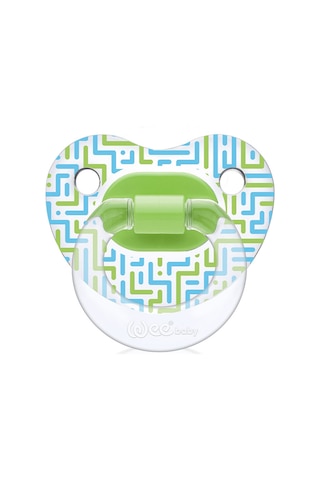 Wee Baby Şeffaf Desenli Damaklı Emzik No:3 Yeşil 18+ Ay