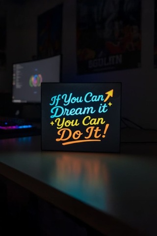Motivasyon Tasarımlı Dekoratif Aydınlatma Gece Lambası Çok Renkli
