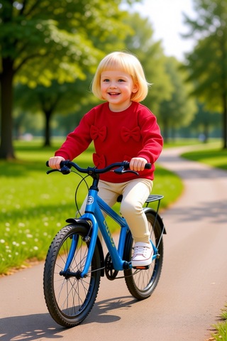 Ersefa Kız Çocuk Oversize Nakışlı Pamuklu Bisiklet Yaka Örme Alt Üst Tak Kırmızı