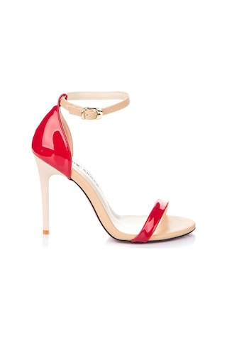 Fox Shoes Kırmızı/ten Rugan Kadın Topuklu Ayakkabı 7749112608 Kırmızı - Bej