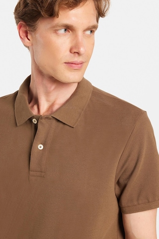 Tudors Erkek Slim Fit Dar Kesim %100 Pamuk Kahverengi Polo Yaka Tişört-32768 Kahverengi