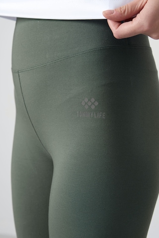 Tommylife Tommy Life Çağla Yüksek Bel Toparlayıcı Slim Fit Dar Paça Kadın Tayt - 94011 Çağla