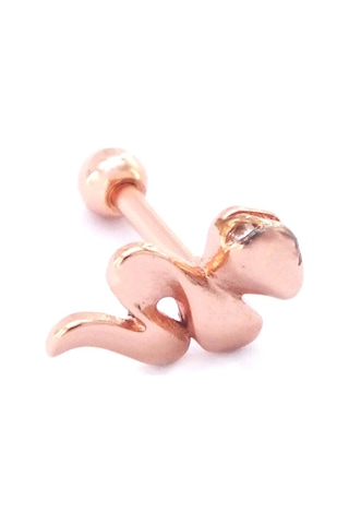 Ferizz 316l Çelik Zirkon Taşlı Rose Yılan Piercing Prc-157 Rose