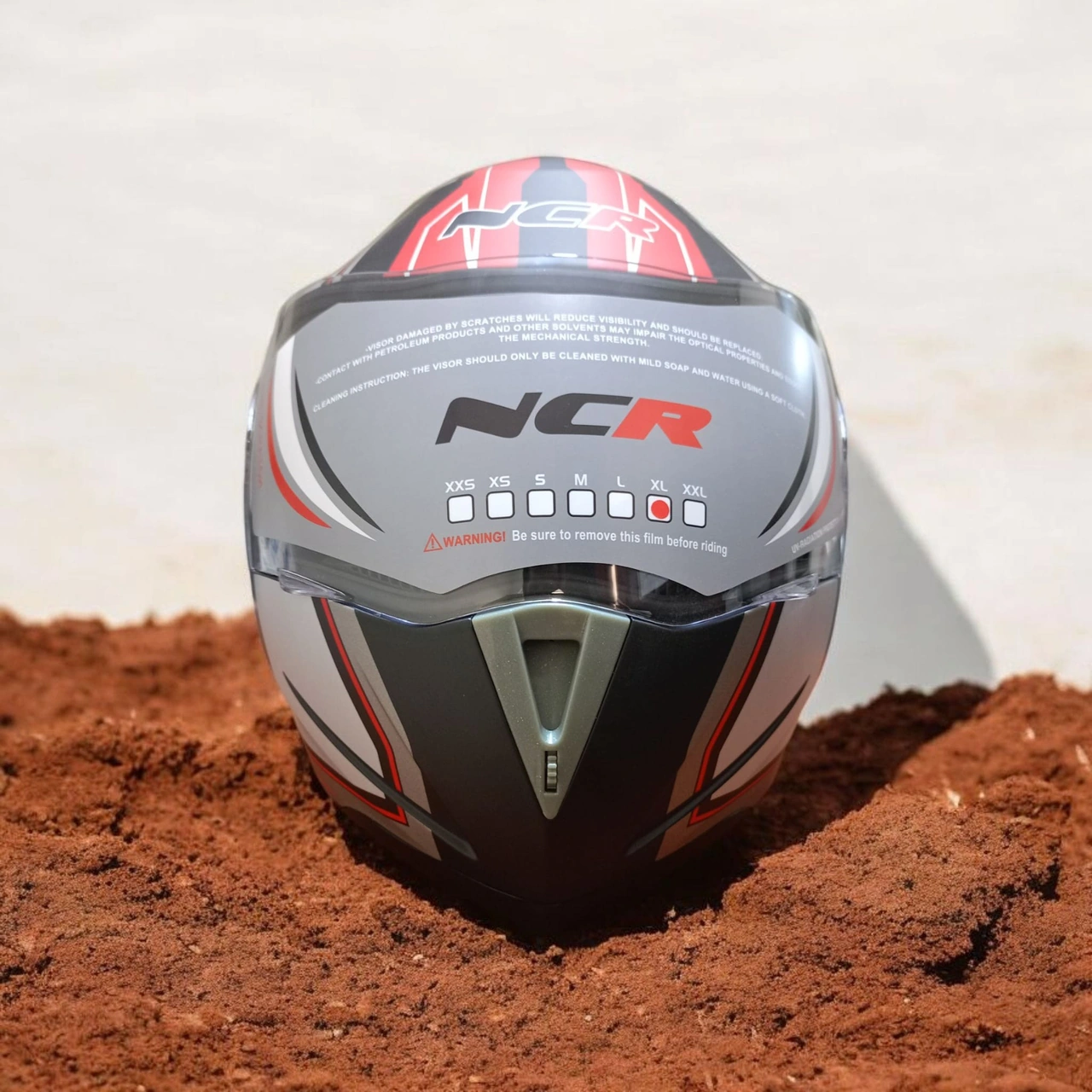 Ncr-158 Çene Açılır Gözlüklü E-ce Belgeli Kask Kırmızı