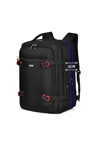 Wiersoon W50306 Genişletilebilir 42l Seyahat Laptop Sırt Çantası Siyah