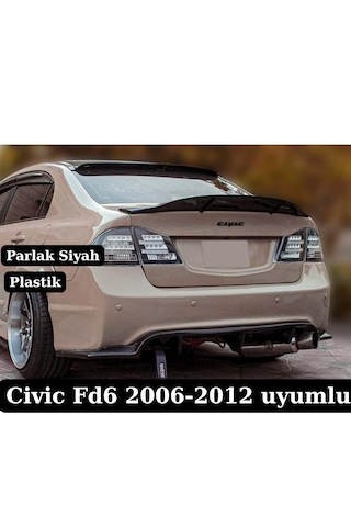 Civic Fd6 Jdm Spoiler Parlak Siyah Fd6 Bagaj Üstü Spoyler