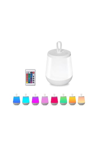 Maiyame 18 Led'li El Tutan Gece Lambası - Kumandalı Ve Dokunmatik Kontrol, 16 Renk, 4 Işık Modu, Usb-c Şarj, 1800mah Pil, Ev Ve Kamp Kullanıma Uygun Beyaz