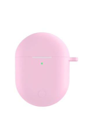 Koodmax Xiaomi Redmi Buds 3 Pro / Airdots 3 Pro Uyumlu Silikon Kılıf + Metal Kopça - Pembe