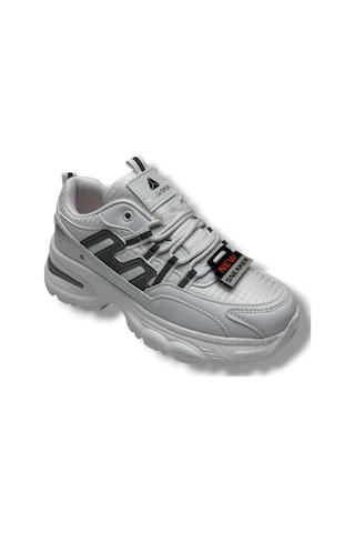 Marco Jamper 2286-26 Anorak Deri Anatomik Kadın Sneaker Beyaz Gümüş Beyaz