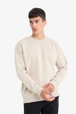Defacto Relax Fit Bisiklet Yaka Kalın Basic Düz Sweatshirt T5139az25aubg735 Bej