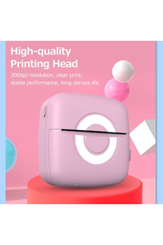 Vkemall Mavi Mini Bluetooth Isı Yazıcı, 200dpi, 1000mah Pil, 5 Adet Yapışkan + 5 Adet Isı Kağıdı + 5 Kalem İle Paketlendi