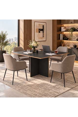 Rio Ofis Toplantı Masası - Antrasit/kontra 120x75x120 Cm Antrasit / Kontra