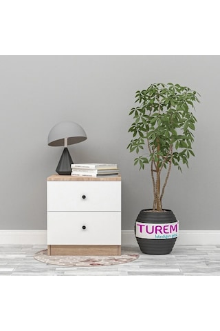 Lale Ayaksız Komodin Mdf Beyaz
