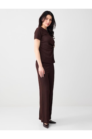 Jimmy Key Acı Kahve Normal Bel Normal Paça Rahat Kesim Örme Pantolon 6sw185732803 Acı Kahverengi