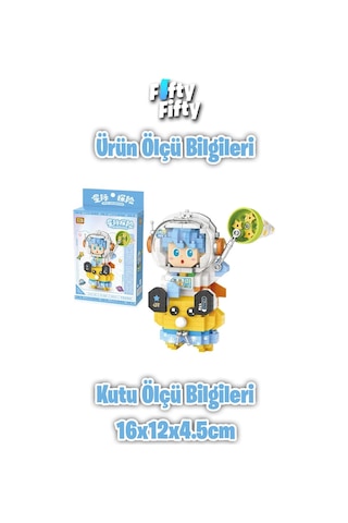 Loz Micro Block Serisi Mavi Astronot 390 Parça Oyuncak Yapım Seti Fflz-8827