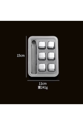 6'lı Çelik Metal Kaplama Viski Taşı Soğutma Buz Küpü Çok Renkli