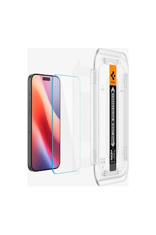 Spigen İphone 16 Pro Uyumlu Cam Ekran Koruyucu Kolay Kurulum Glas.tr Ez Fit Slim Hd 2 Adet - Agl07928