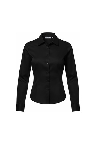 Miss Poem Kadın Siyah Slim Fit Kol Düğme Detaylı Gömlek Siyah