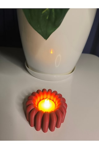 Modern Tealight Mumluk Kırmızı