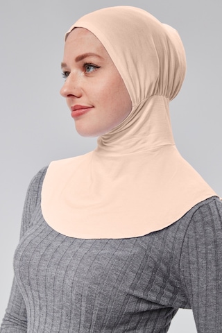 Sonbaharmoda Kadın Pratik Tesettür Sporcu Boyunluklu Hijab Geçmeli Bone Bej