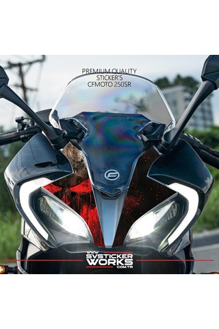 Cfmoto 250sr Sticker Ön Kafa Kaplama Modeli Hazır Kit Punisher Sticker Desen Kaplama