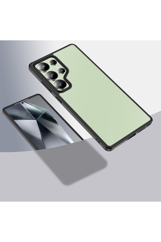 Samsung Galaxy Uyumlu S25 Ultra Kılıf Kenar Korumalı Arkası Şeffaf Kapak