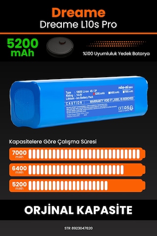 Dreame L10s Pro 5200mah Robot Süpürge Bataryası