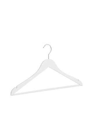 Nyn Ahşap Askı Şık Barlı Elbise Pantolon Askısı Beyaz Renk 4 Adet