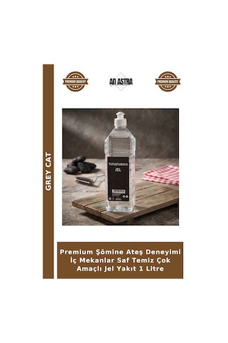 Premium Şömine Ateş Deneyimi İç Mekanlar Saf Temiz Çok Amaçlı Jel Yakıt 1 Litre