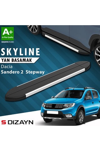 S-dizayn Dacia Sandero 2 Stepway Skyline Aluminyum Yan Basamak 173 Cm 2013-2020 A+ Kalite