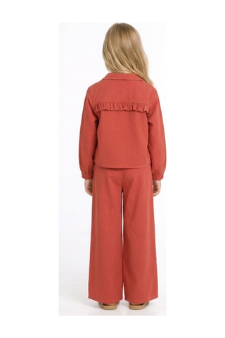 Xo Kids Kız Çocuk 3lü Alt Üst Kombin Takmı 4-8 Yaş Set0513 Kiremit