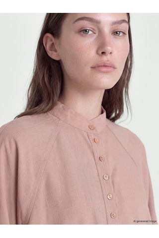 Lcw Modest Pembe Hakim Yaka Kadın Gömlek Tunik