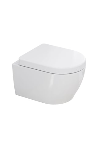 Aqua Bagno Cocon 2.0 Kanalsız Asma Klozet 49 Cm Yavaş Kapanır Kapaklı 2 Parça Set Beyaz Beyaz