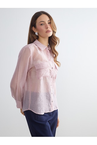 Lcwaıkıkı Classic Pembe Oversize Kadın Gömlek