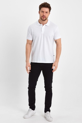Nemonti Premium Penye Polo Yaka T-shırt Beyaz