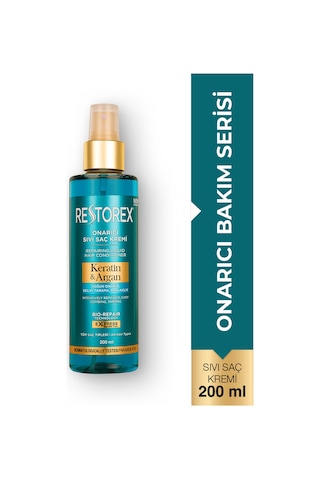 Restorex Keratin & Argan Onarıcı Sıvı Saç Bakım Kremi 200 Ml - Yıpranmış Ve Hasar Görmüş Saçlar